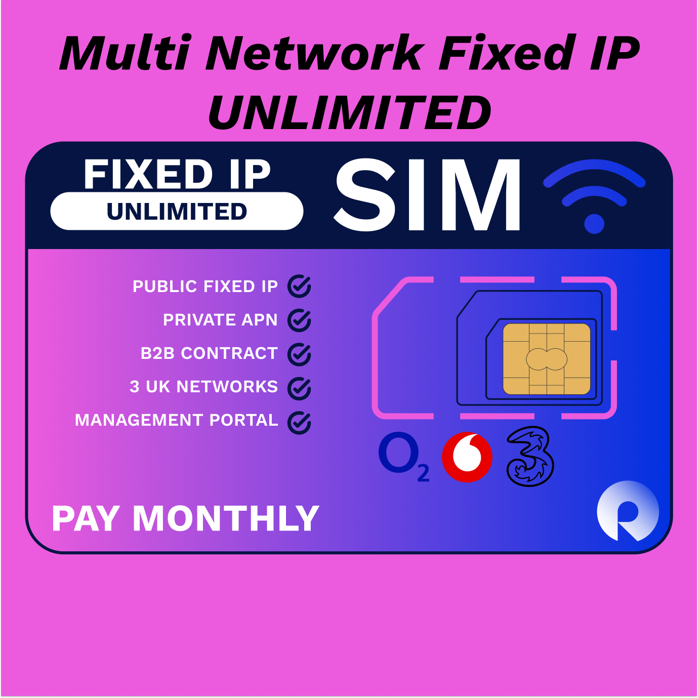 Multi-Network Fixed IP Unlimited SIM Card